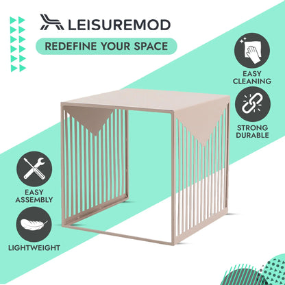 Cisco Modern Square Steel Side Table with Powder Coated Finish - Elax Furniture