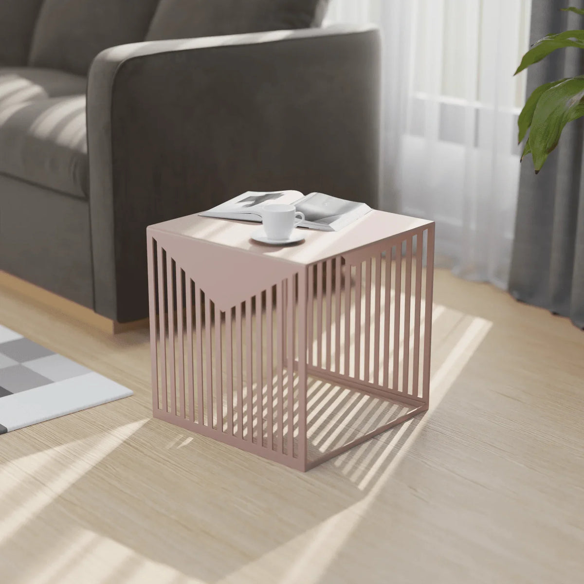 Cisco Modern Square Steel Side Table with Powder Coated Finish - Elax Furniture