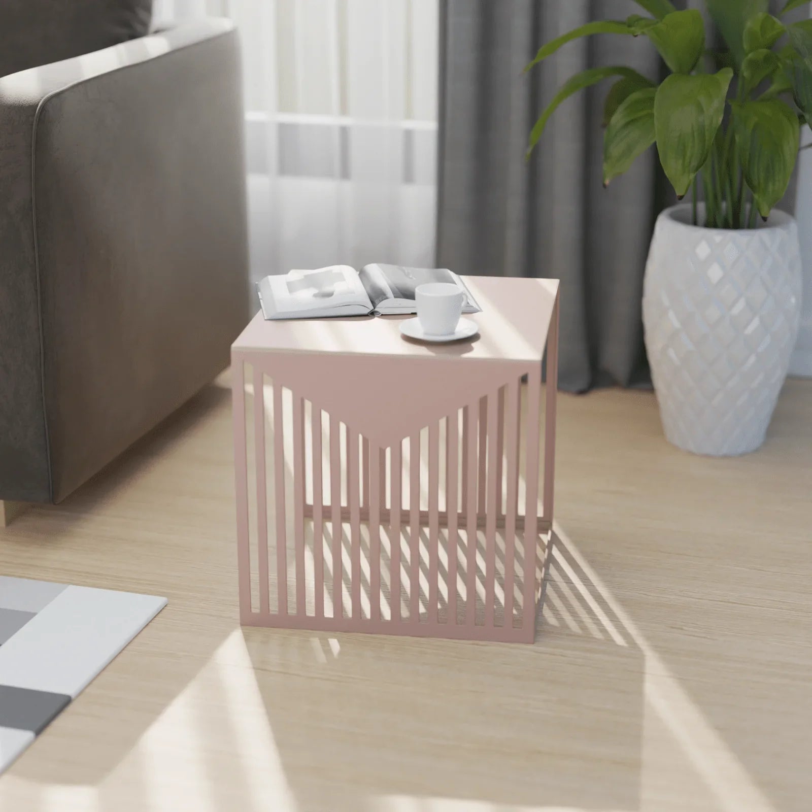 Cisco Modern Square Steel Side Table with Powder Coated Finish - Elax Furniture