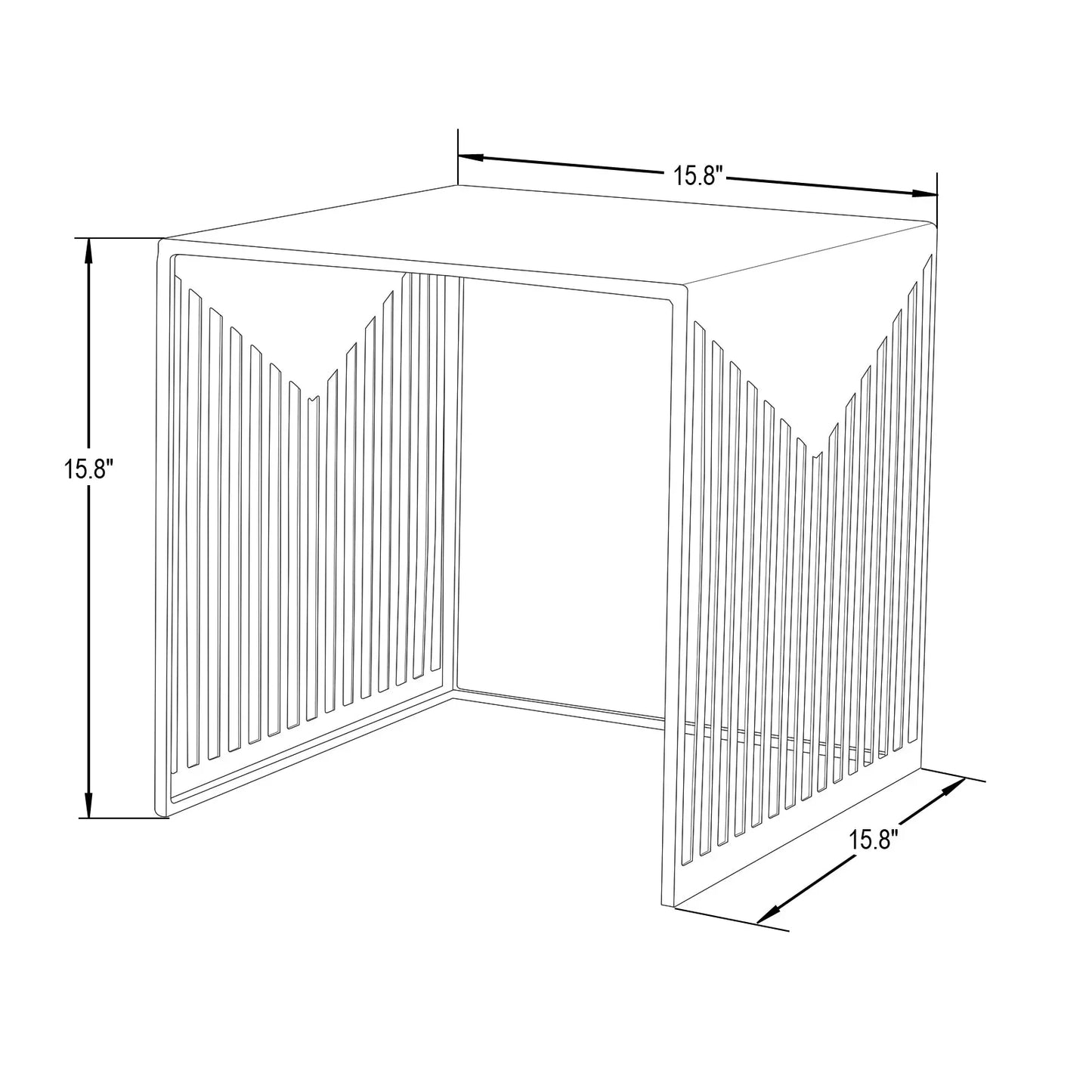 Cisco Modern Square Steel Side Table with Powder Coated Finish - Elax Furniture