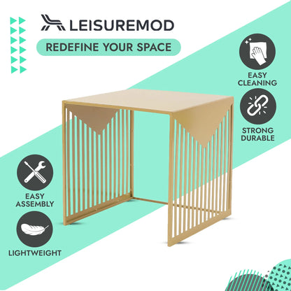 Cisco Modern Square Steel Side Table with Powder Coated Finish - Elax Furniture