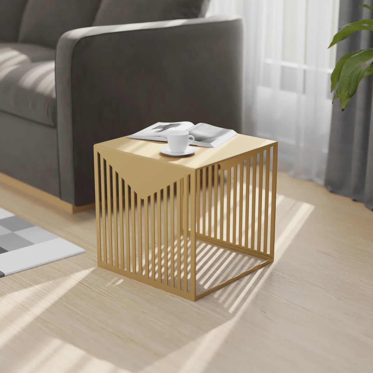 Cisco Modern Square Steel Side Table with Powder Coated Finish - Elax Furniture