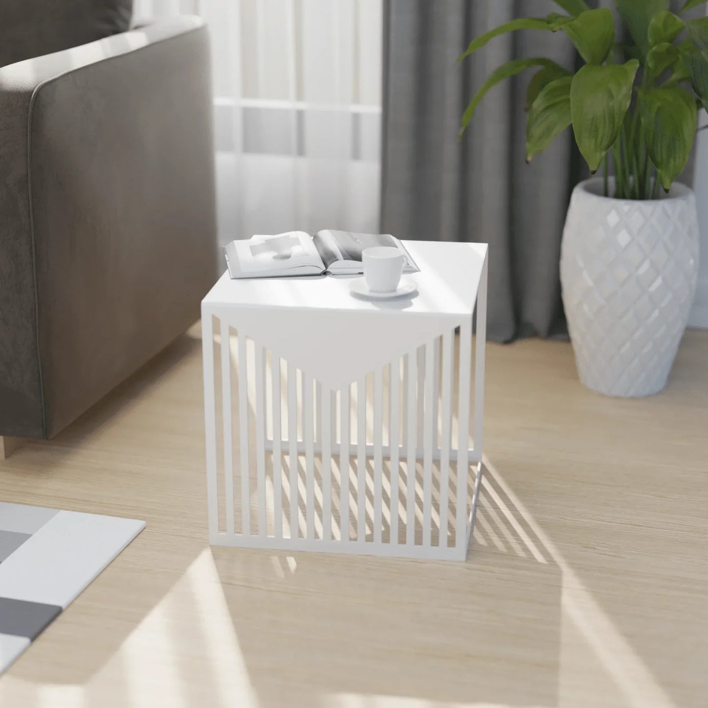 Cisco Modern Square Steel Side Table with Powder Coated Finish - Elax Furniture