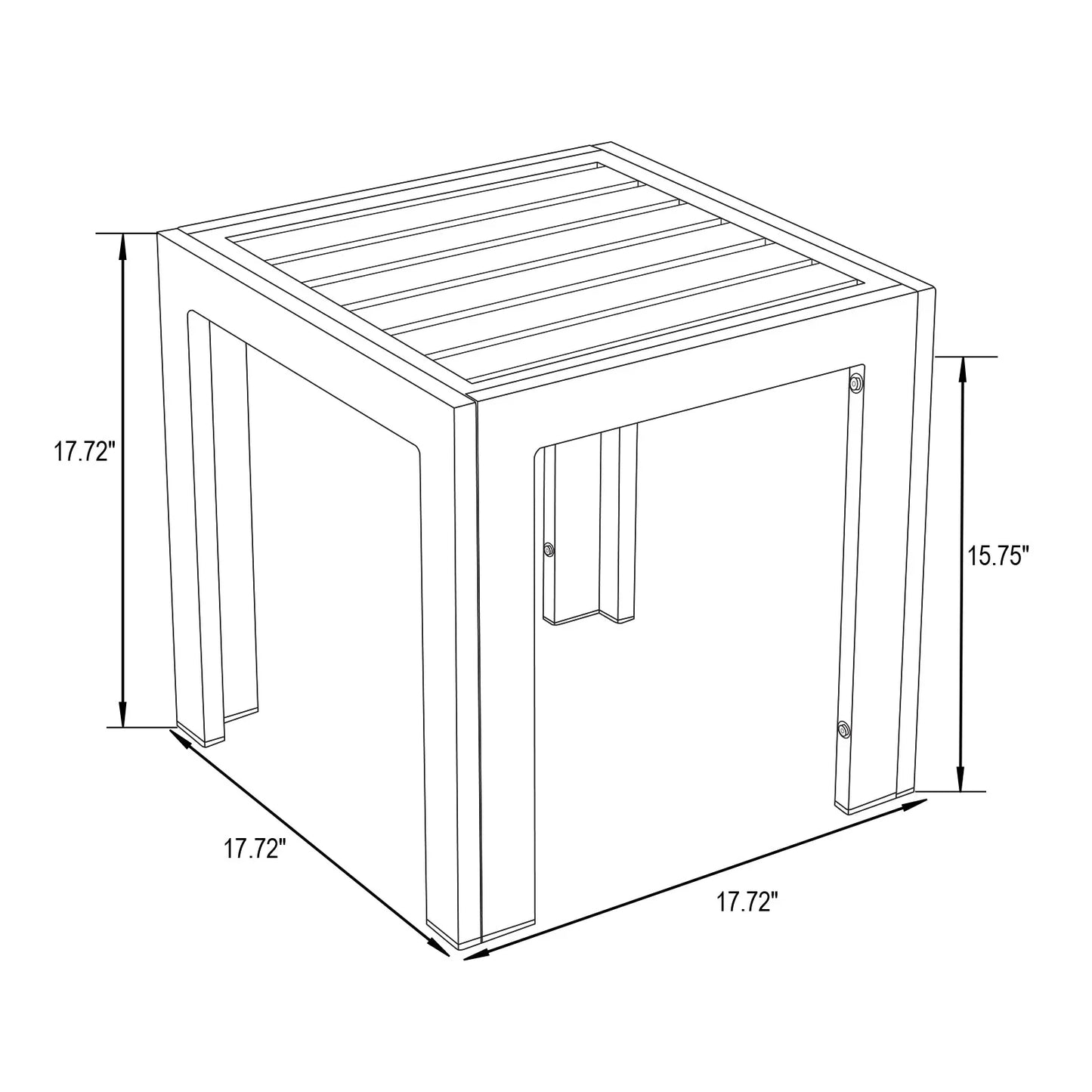Chelsea Modern Aluminum Patio Side Table - Elax Furniture
