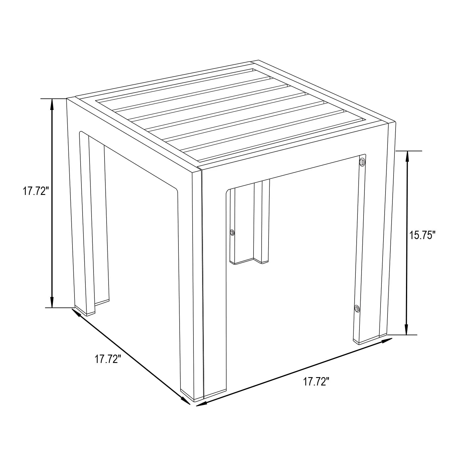 Chelsea Modern Aluminum Patio Side Table - Elax Furniture