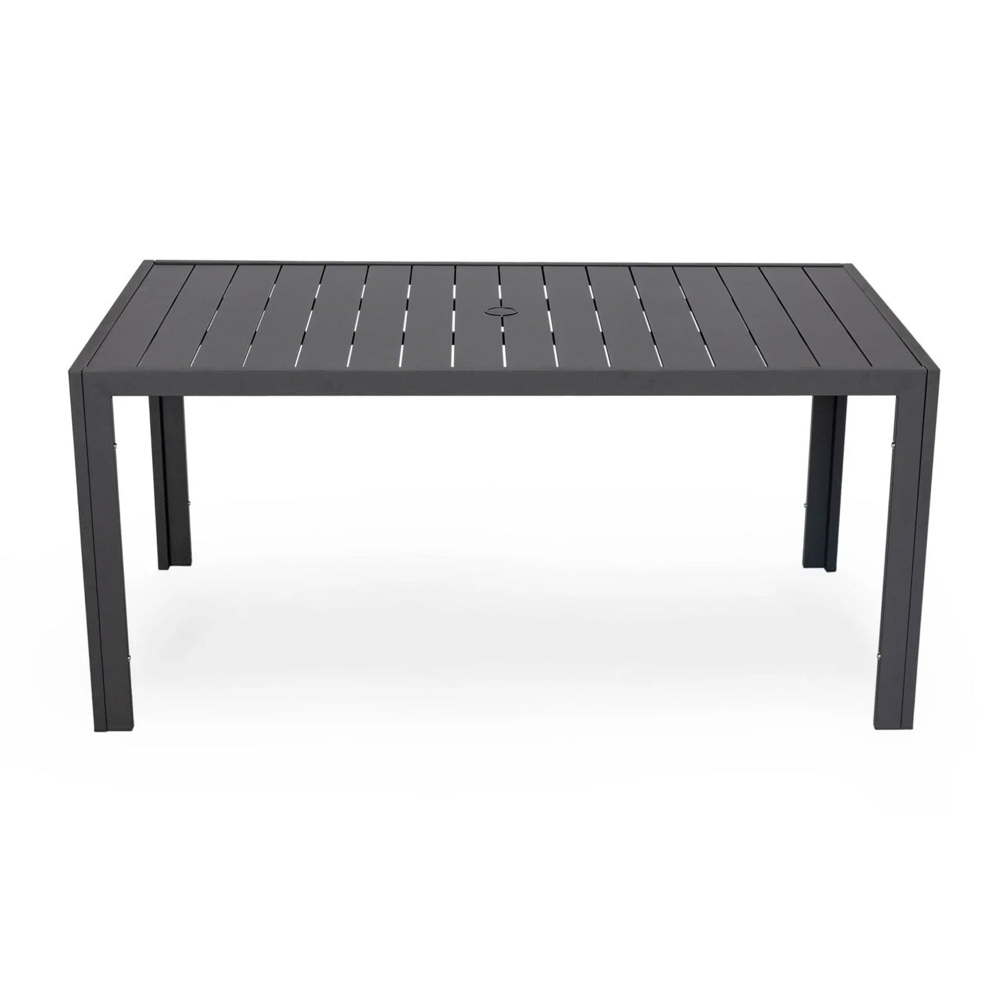 Chelsea Mid-Century Modern 63" & 87" Rectangular Outdoor Dining Table, Black Aluminum - Elax Furniture