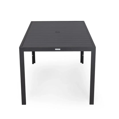 Chelsea Mid-Century Modern 63" & 87" Rectangular Outdoor Dining Table, Black Aluminum - Elax Furniture