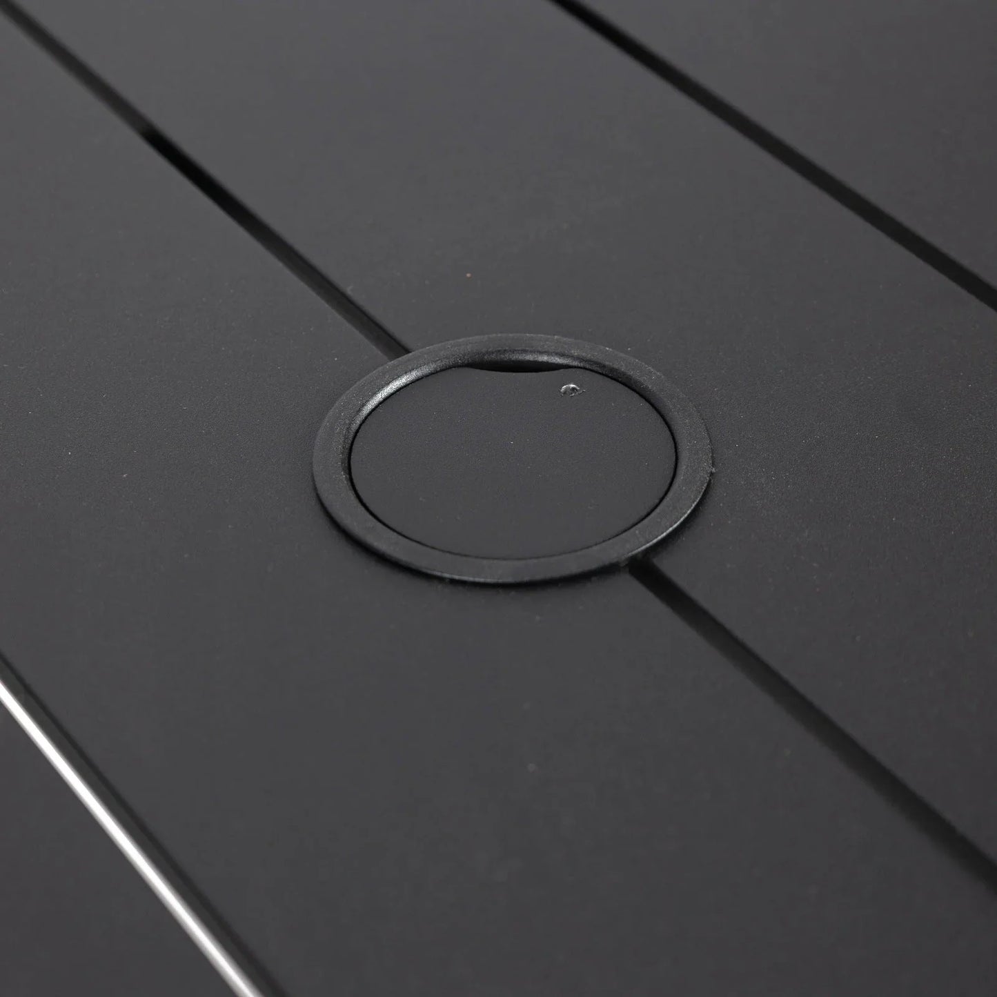 Chelsea Mid-Century Modern 63" & 87" Rectangular Outdoor Dining Table, Black Aluminum - Elax Furniture