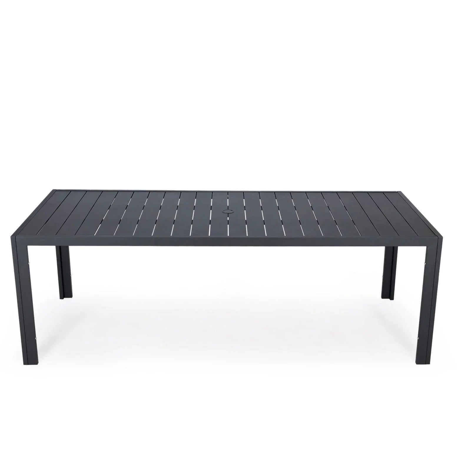 Chelsea Mid-Century Modern 63" & 87" Rectangular Outdoor Dining Table, Black Aluminum - Elax Furniture