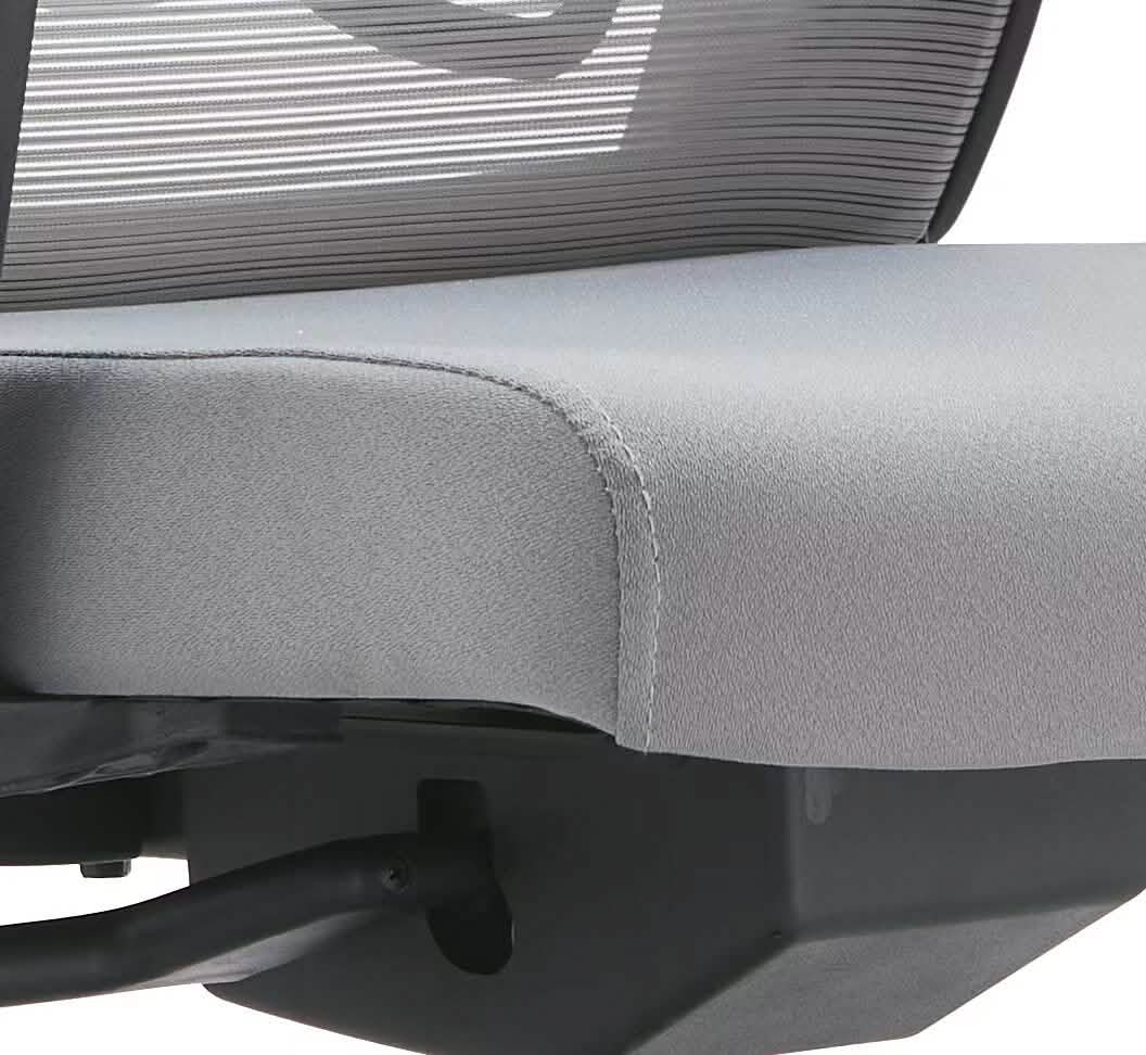 Dale Adjustable Upholstered Office Chair with Mesh Back Light Grey Office Chair Leisuremod