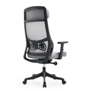 Dale Adjustable Upholstered Office Chair with Mesh Back Light Grey Office Chair Leisuremod