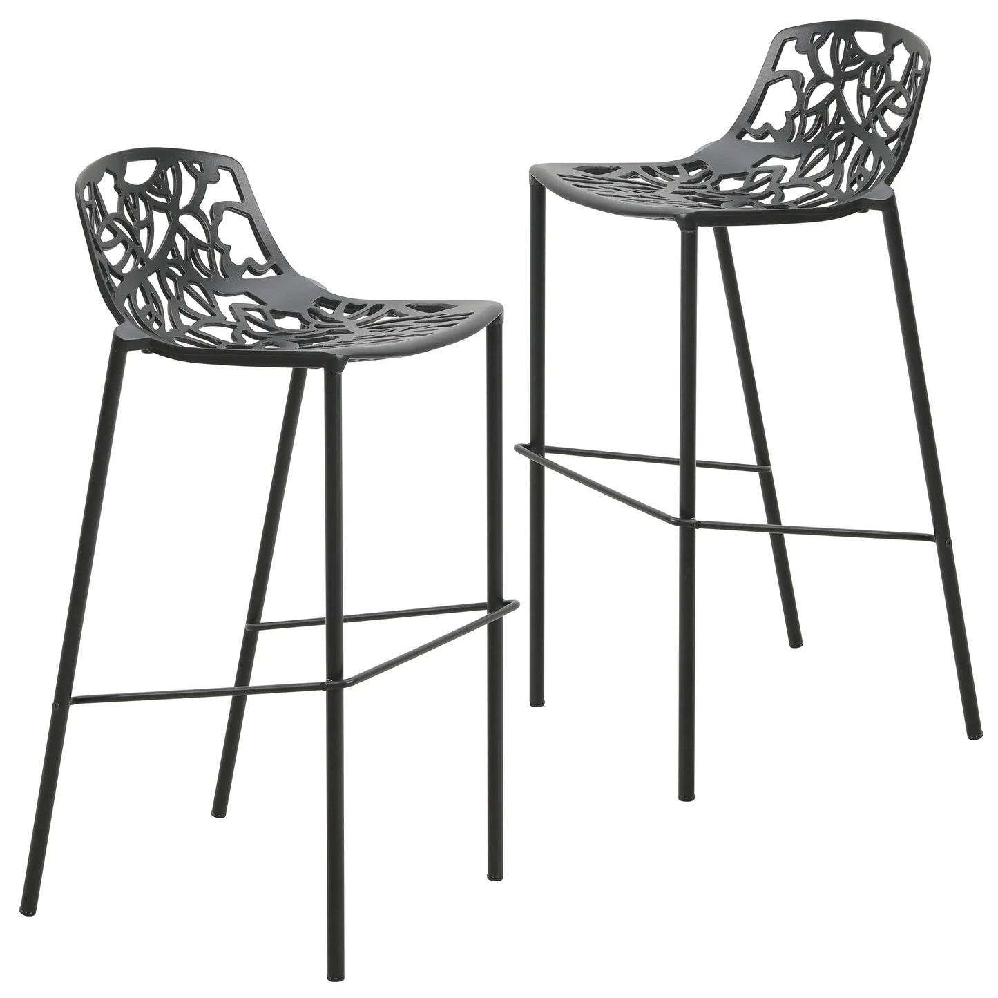 Devon Modern Aluminum Bar Stool with Backrest and Powder-Coated Legs Set of 2 - Elax Furniture
