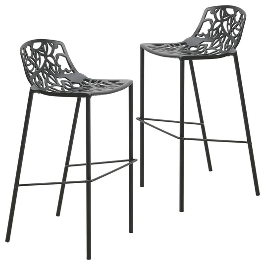 Devon Modern Aluminum Bar Stool with Backrest and Powder-Coated Legs Set of 2 - Elax Furniture