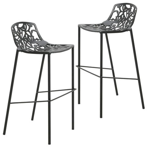 Devon Modern Aluminum Bar Stool with Backrest and Powder-Coated Legs Set of 2