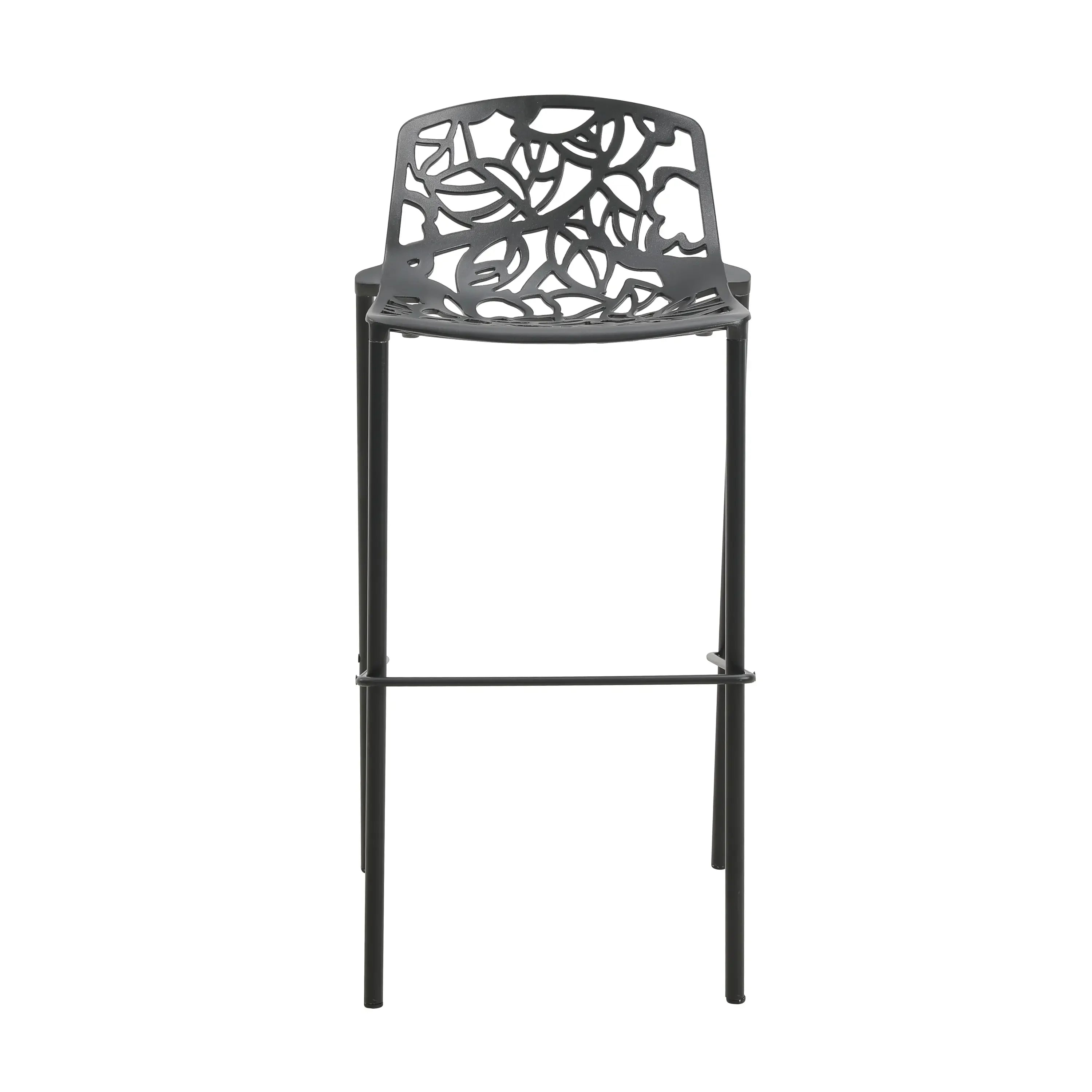 Devon Modern Aluminum Bar Stool with Backrest and Powder-Coated Legs Set of 2