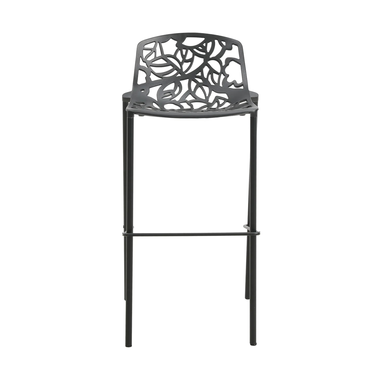 Devon Modern Aluminum Bar Stool with Backrest and Powder-Coated Legs Set of 2 - Elax Furniture