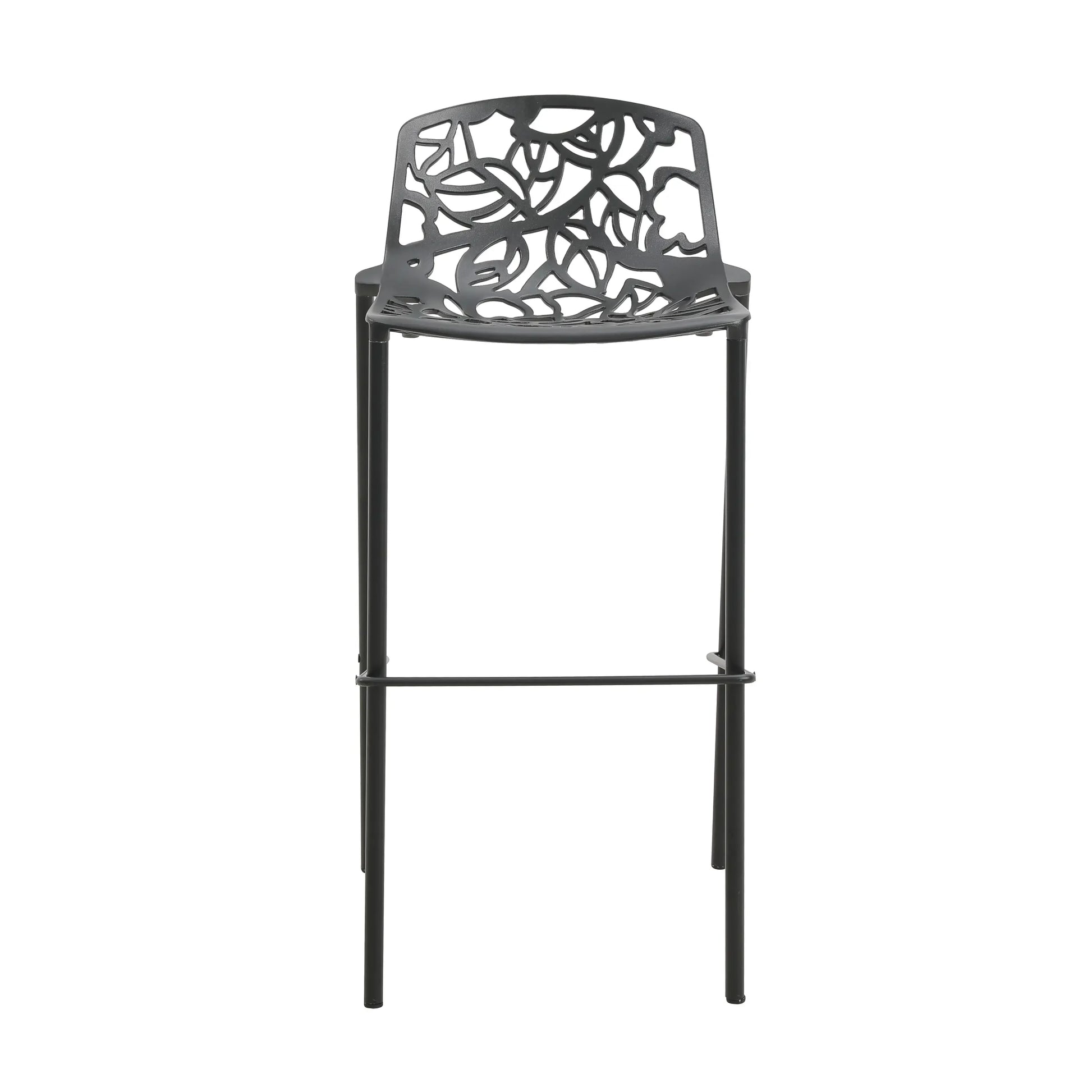 Devon Modern Aluminum Bar Stool with Backrest and Powder-Coated Legs Set of 2 - Elax Furniture