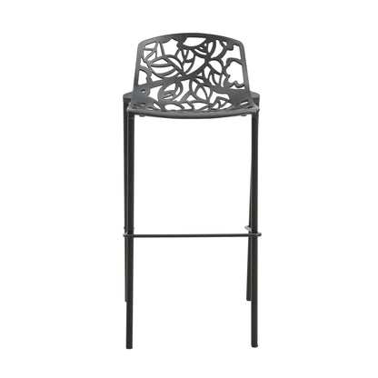 Devon Modern Aluminum Bar Stool with Backrest and Powder-Coated Legs Set of 2 - Elax Furniture