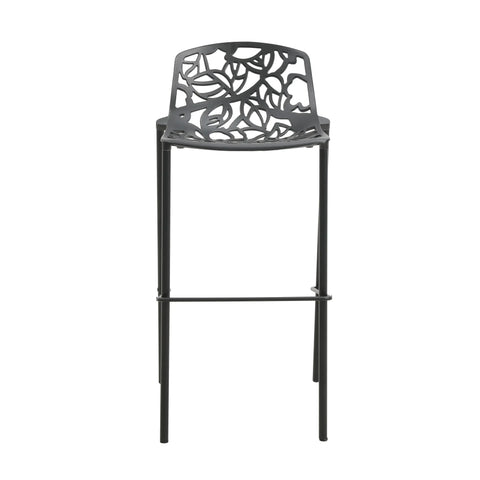 Devon Modern Aluminum Bar Stool with Backrest and Powder-Coated Legs Set of 2