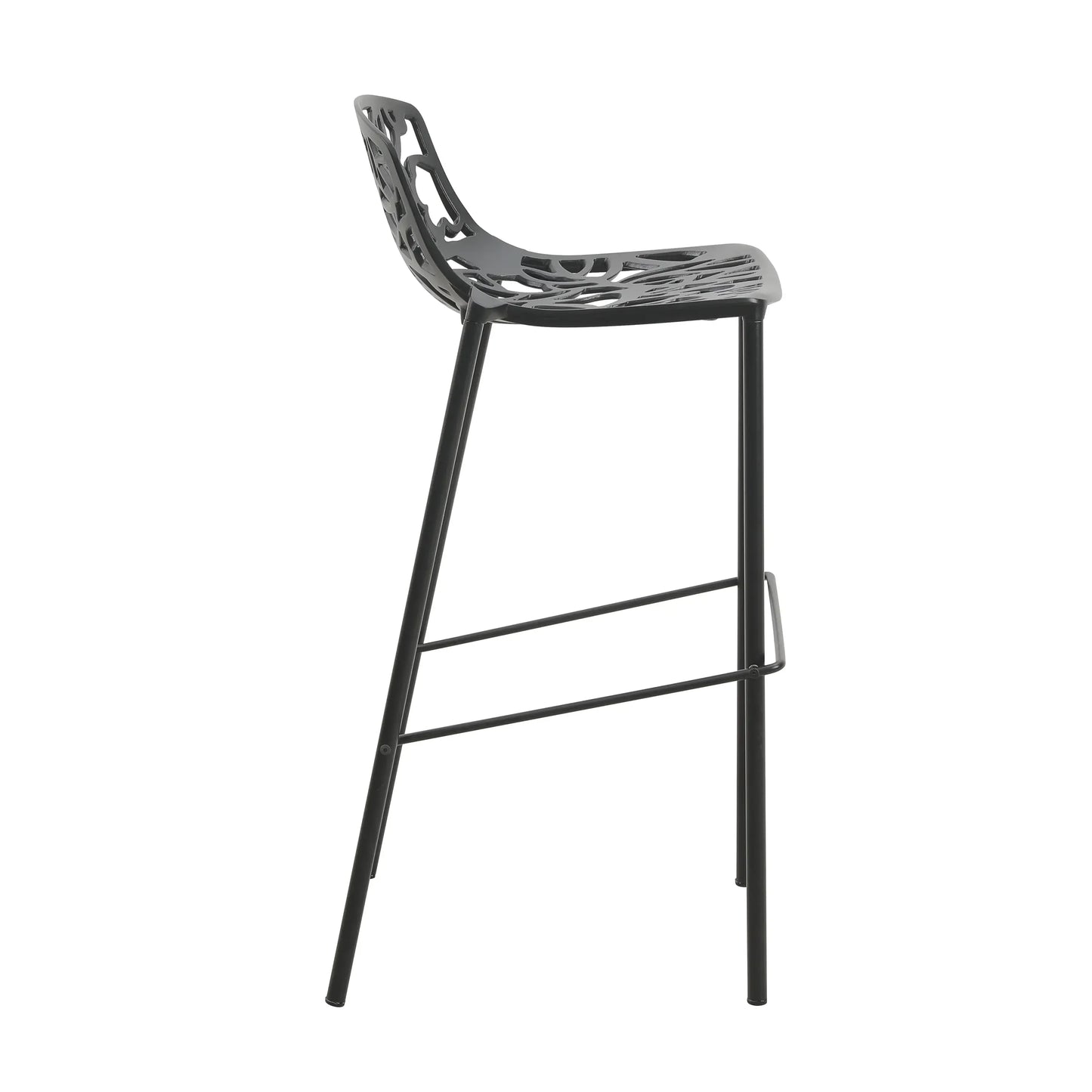 Devon Modern Aluminum Bar Stool with Backrest and Powder-Coated Legs Set of 2 - Elax Furniture