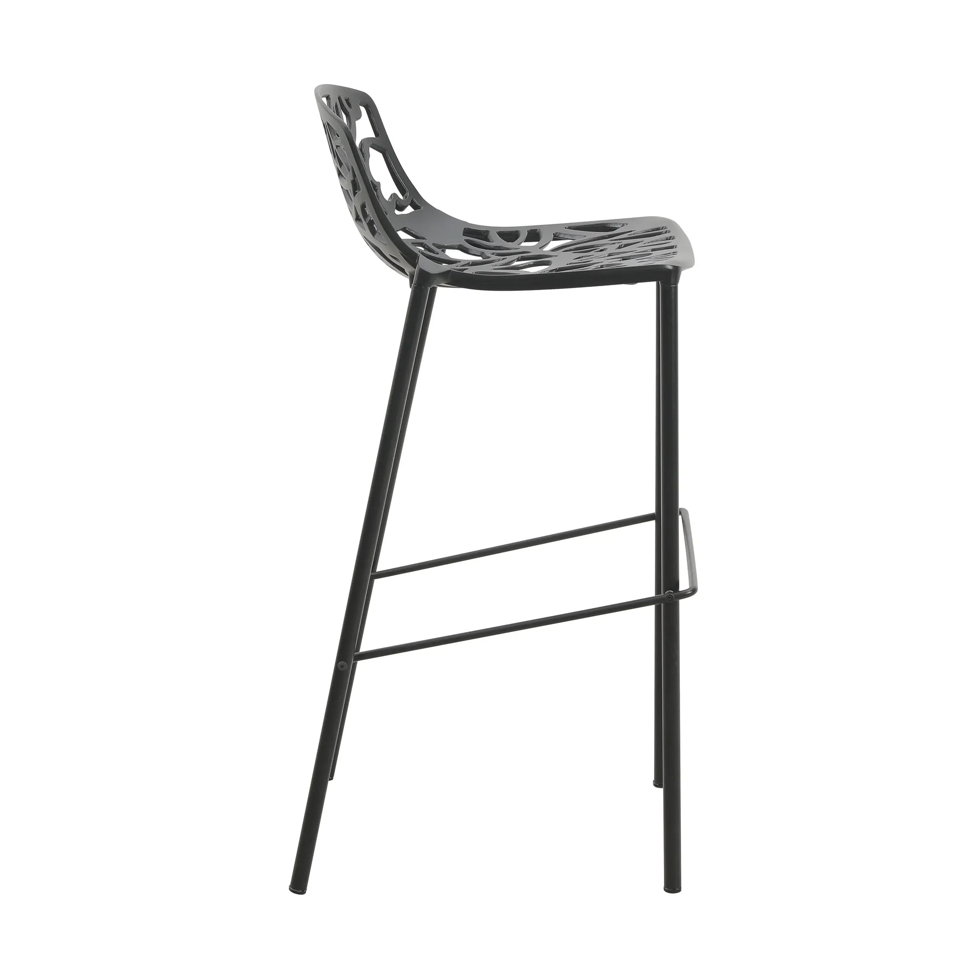 Devon Modern Aluminum Bar Stool with Backrest and Powder-Coated Legs Set of 2 - Elax Furniture