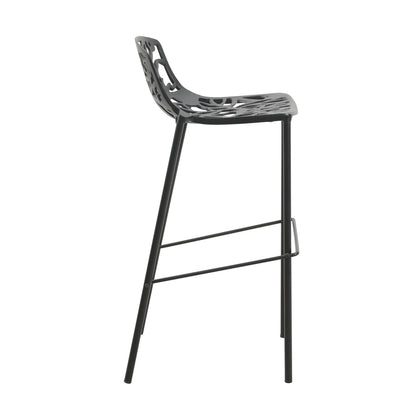 Devon Modern Aluminum Bar Stool with Backrest and Powder-Coated Legs Set of 2 - Elax Furniture