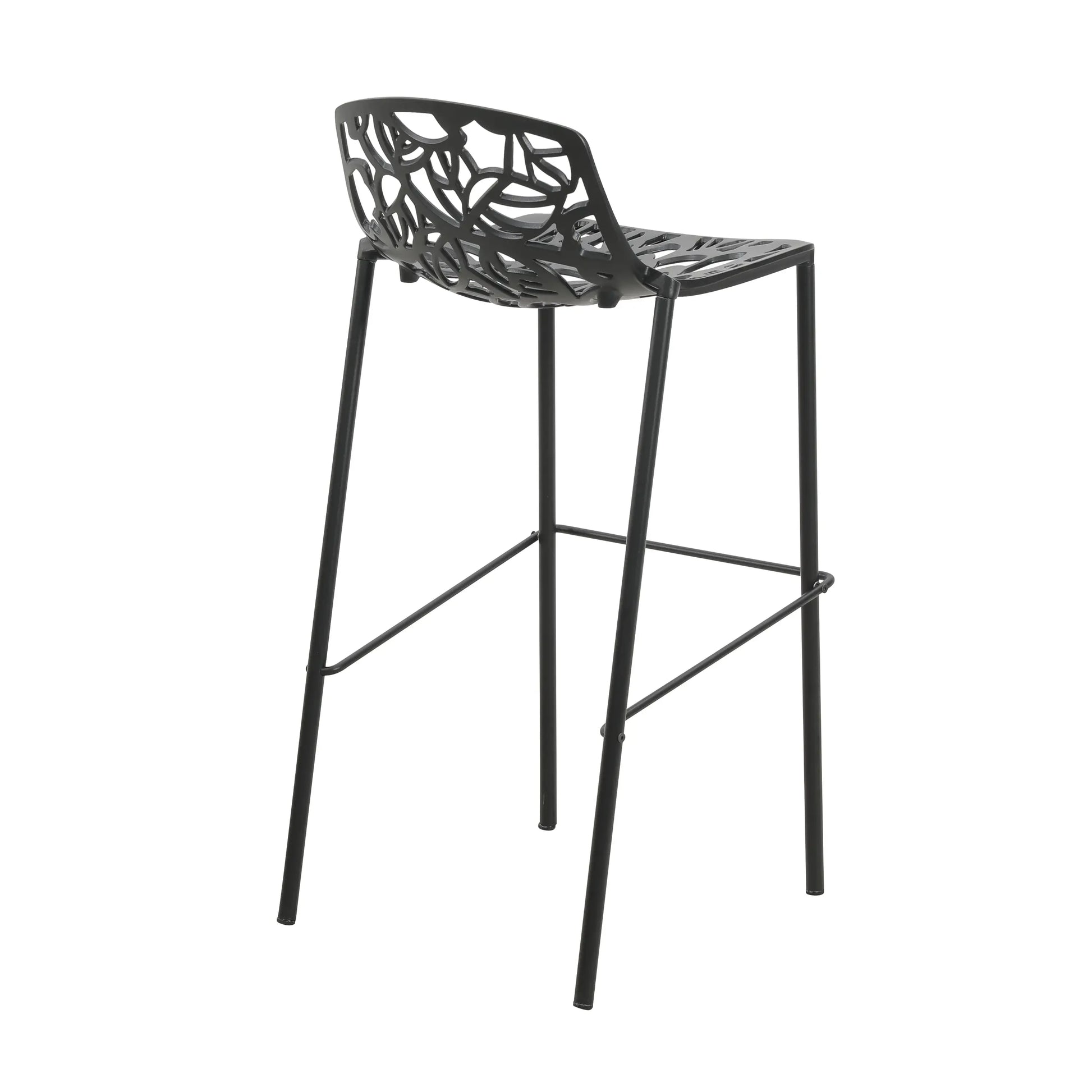 Devon Modern Aluminum Bar Stool with Backrest and Powder-Coated Legs Set of 2 - Elax Furniture