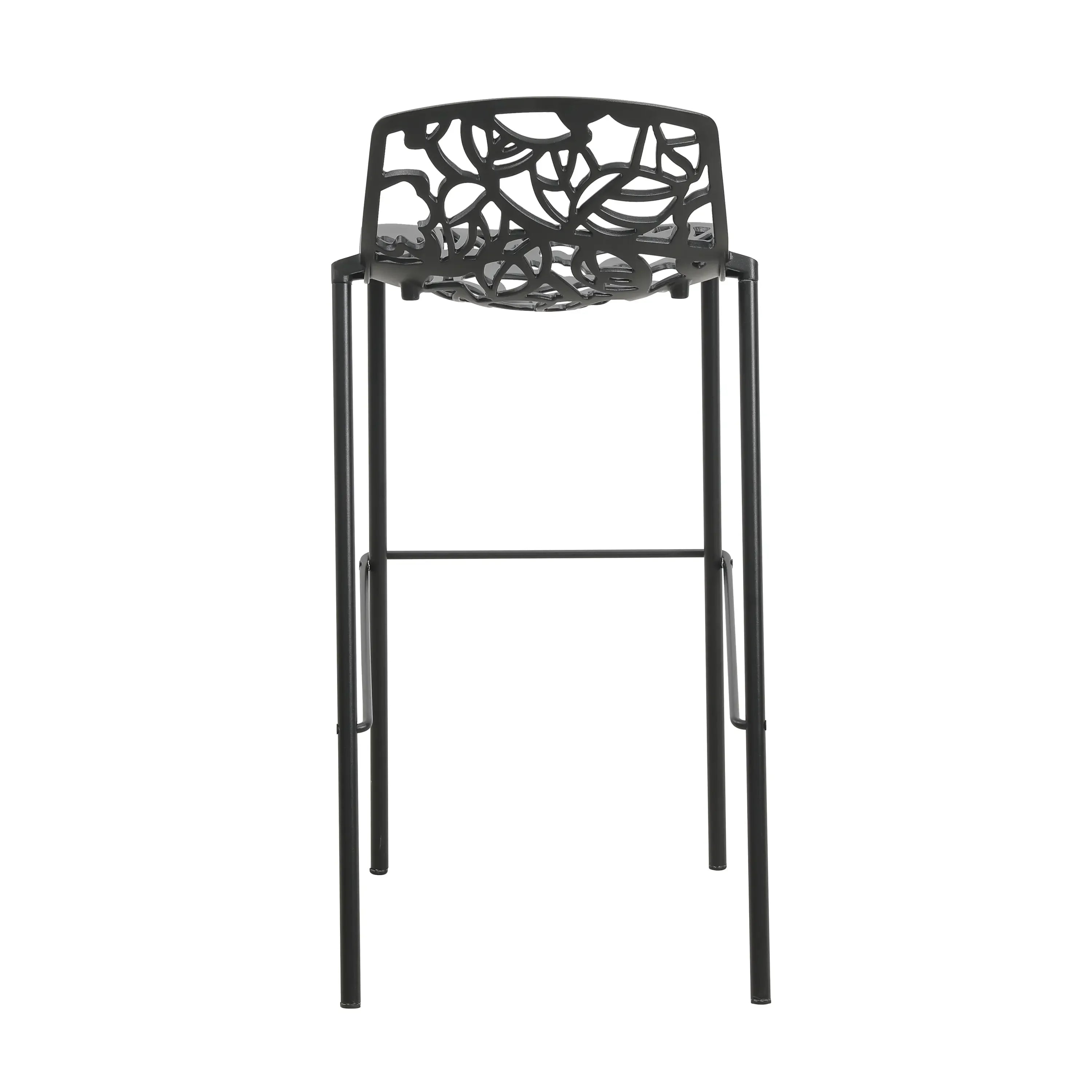 Devon Modern Aluminum Bar Stool with Backrest and Powder-Coated Legs Set of 2