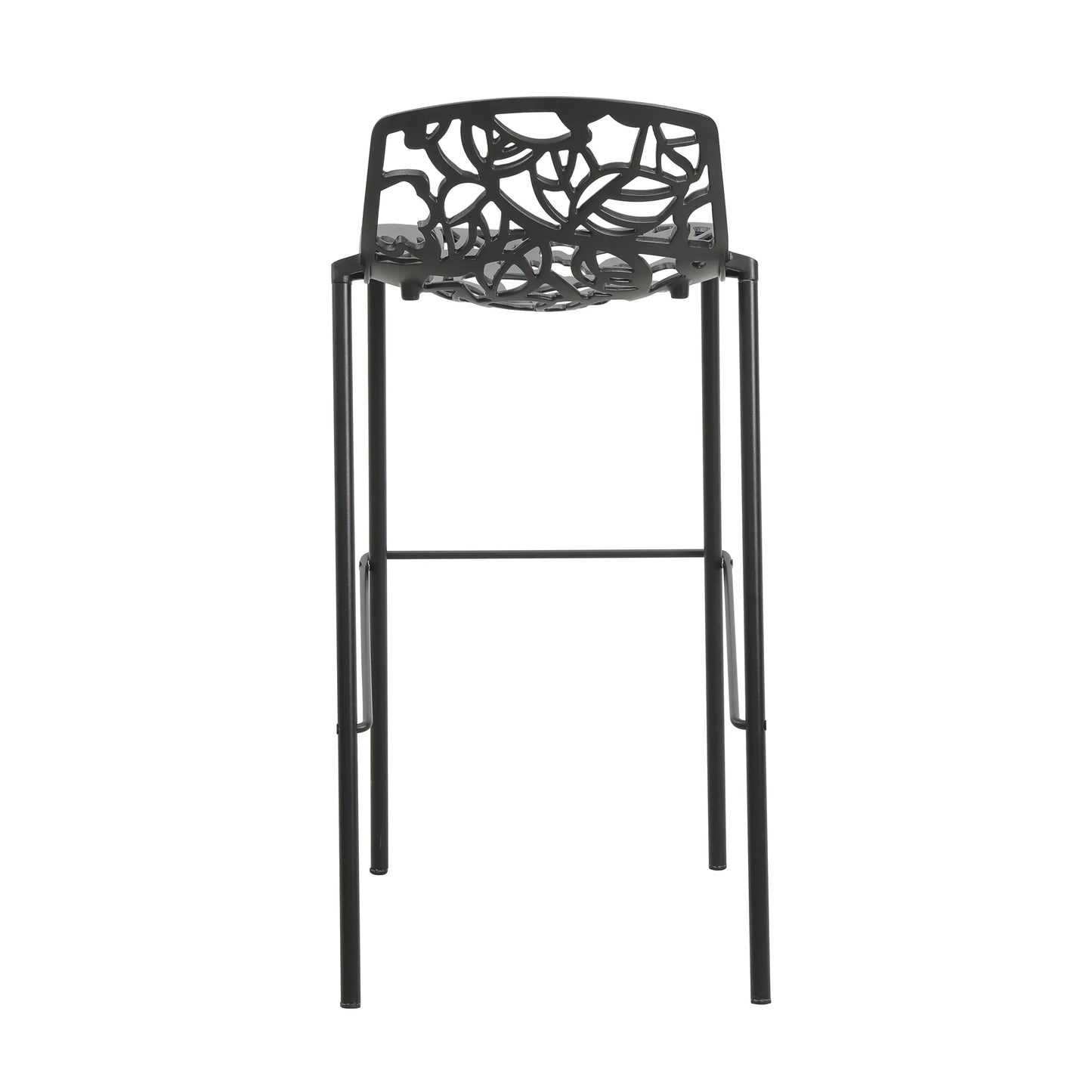 Devon Modern Aluminum Bar Stool with Backrest and Powder-Coated Legs Set of 2 - Elax Furniture