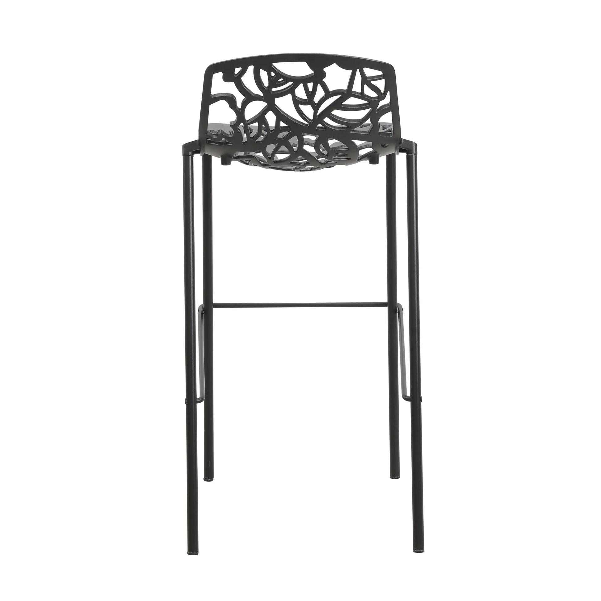 Devon Modern Aluminum Bar Stool with Backrest and Powder-Coated Legs Set of 2 - Elax Furniture