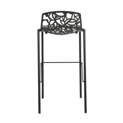 Devon Modern Aluminum Bar Stool with Backrest and Powder-Coated Legs Set of 2 - Elax Furniture