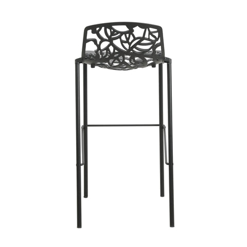 Devon Modern Aluminum Bar Stool with Backrest and Powder-Coated Legs Set of 2