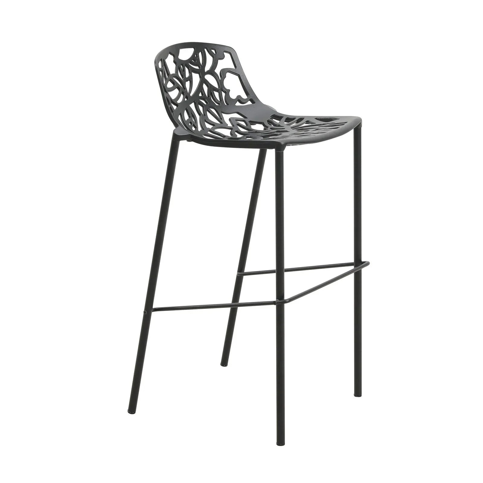 Devon Aluminum Indoor Outdoor Bar Stool with Powder Coated Frame and Footrest - Elax Furniture