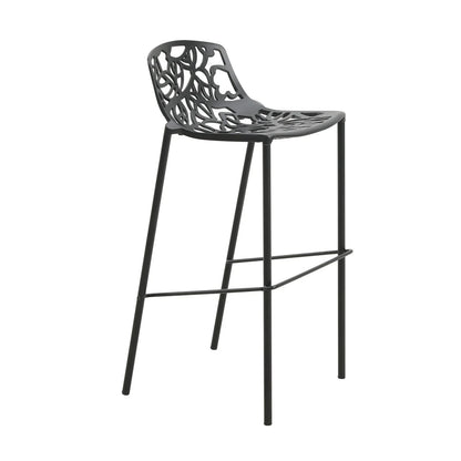 Devon Aluminum Indoor Outdoor Bar Stool with Powder Coated Frame and Footrest - Elax Furniture