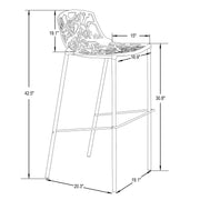 Devon Aluminum Indoor Outdoor Bar Stool with Powder Coated Frame and Footrest - Elax Furniture