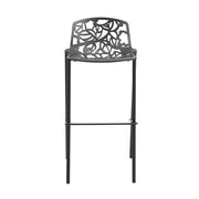 Devon Aluminum Indoor Outdoor Bar Stool with Powder Coated Frame and Footrest - Elax Furniture