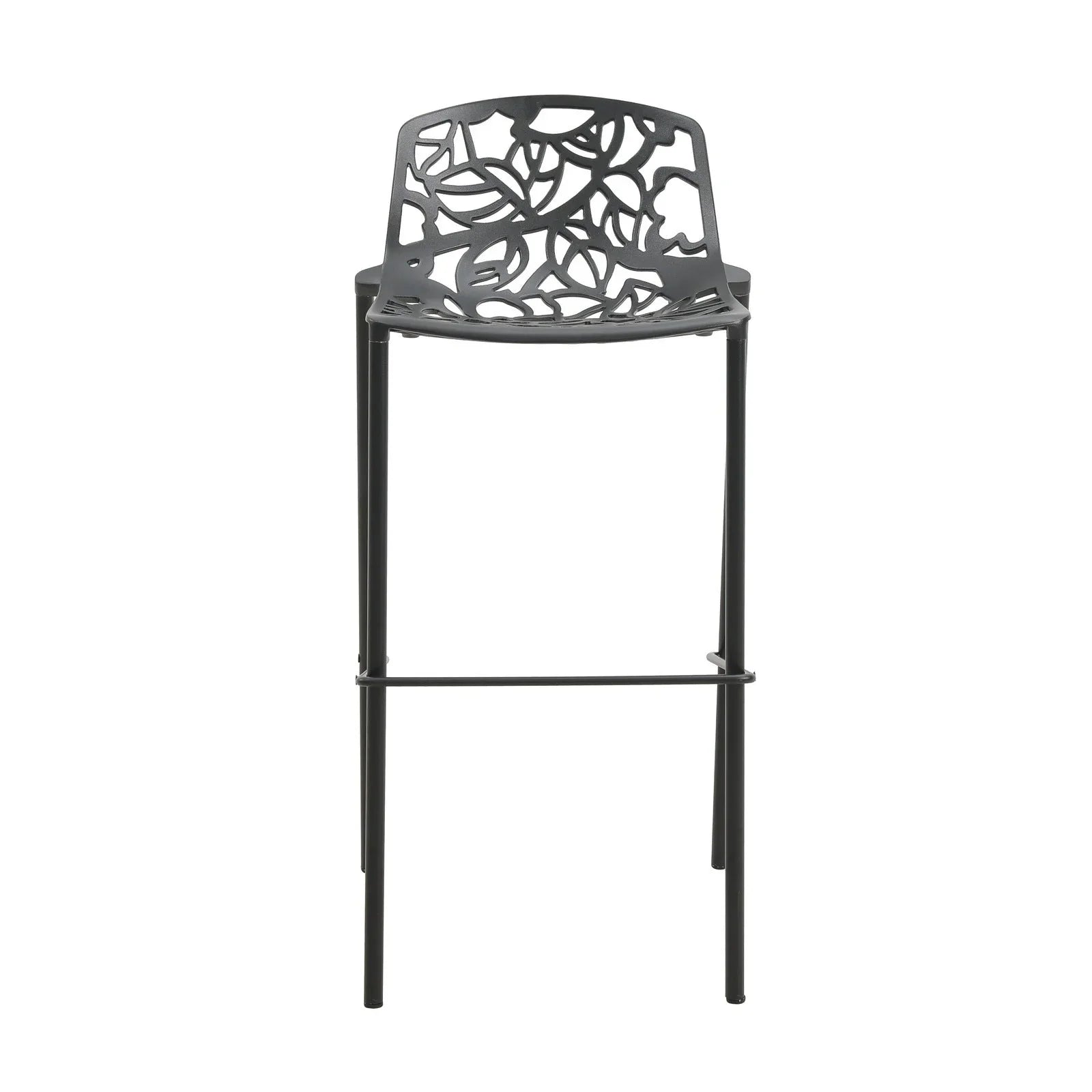 Devon Aluminum Indoor Outdoor Bar Stool with Powder Coated Frame and Footrest - Elax Furniture