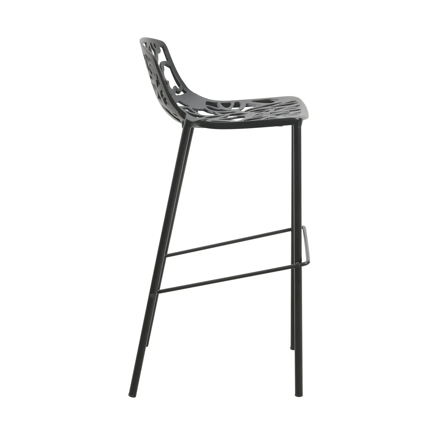 Devon Aluminum Indoor Outdoor Bar Stool with Powder Coated Frame and Footrest - Elax Furniture