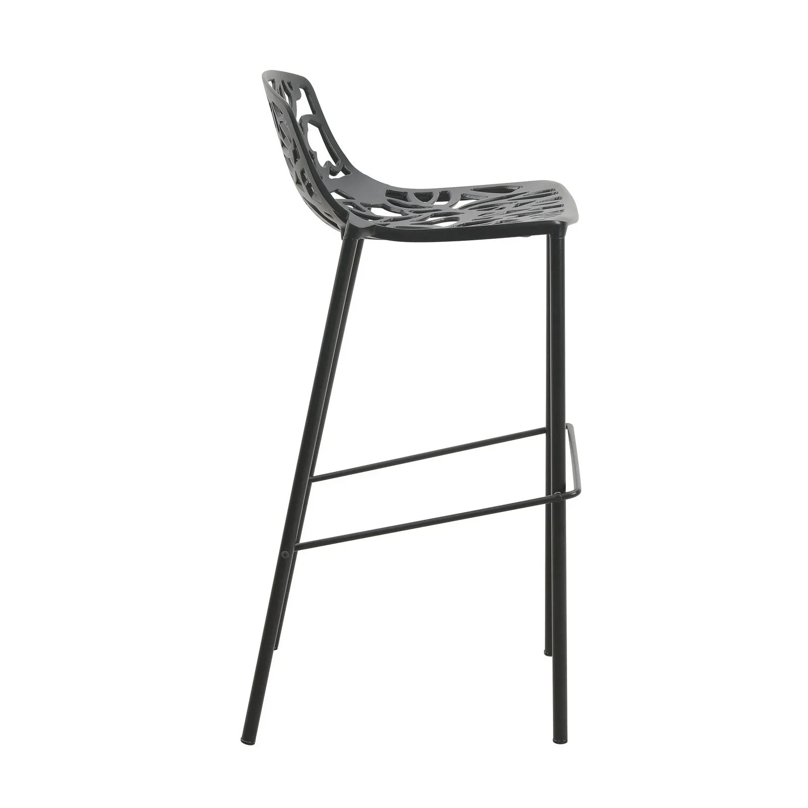 Devon Aluminum Indoor Outdoor Bar Stool with Powder Coated Frame and Footrest - Elax Furniture