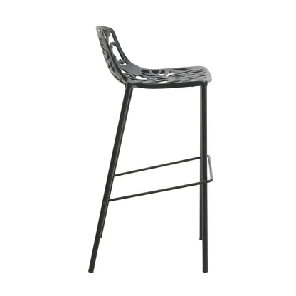 Devon Aluminum Indoor Outdoor Bar Stool with Powder Coated Frame and Footrest - Elax Furniture