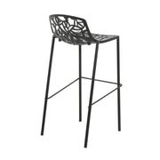 Devon Aluminum Indoor Outdoor Bar Stool with Powder Coated Frame and Footrest - Elax Furniture