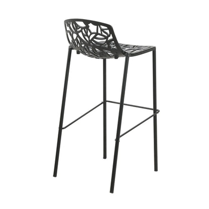 Devon Aluminum Indoor Outdoor Bar Stool with Powder Coated Frame and Footrest - Elax Furniture