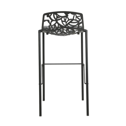 Devon Aluminum Indoor Outdoor Bar Stool with Powder Coated Frame and Footrest - Elax Furniture