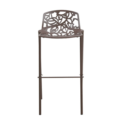 Devon Modern Aluminum Bar Stool with Backrest and Powder-Coated Legs Set of 2 - Elax Furniture