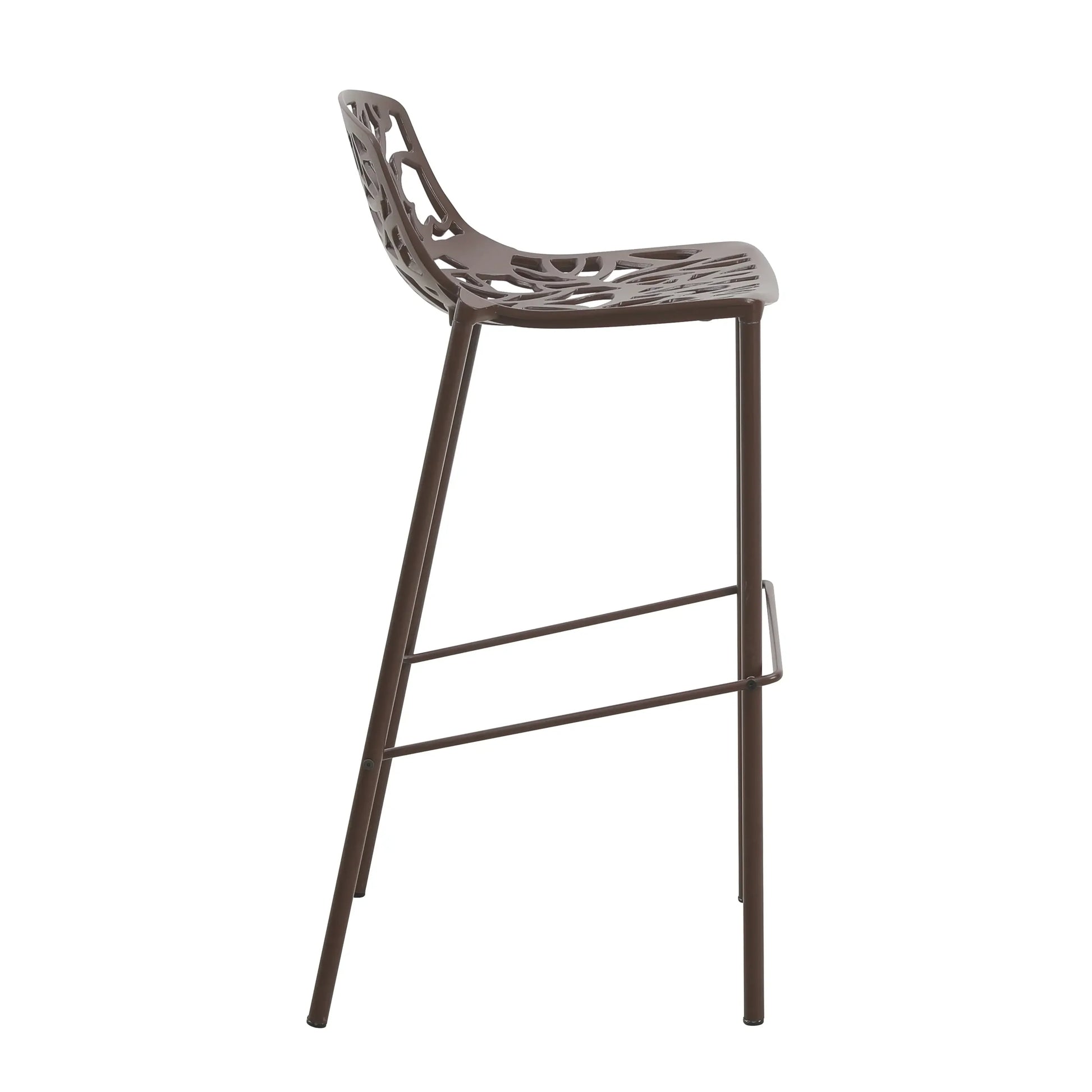 Devon Modern Aluminum Bar Stool with Backrest and Powder-Coated Legs Set of 2 - Elax Furniture