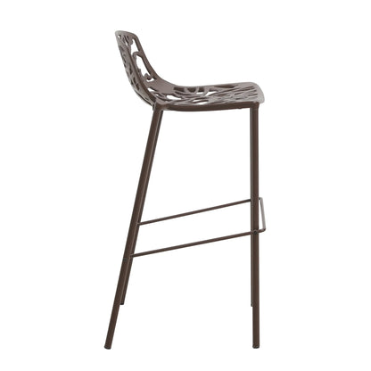 Devon Modern Aluminum Bar Stool with Backrest and Powder-Coated Legs Set of 2 - Elax Furniture
