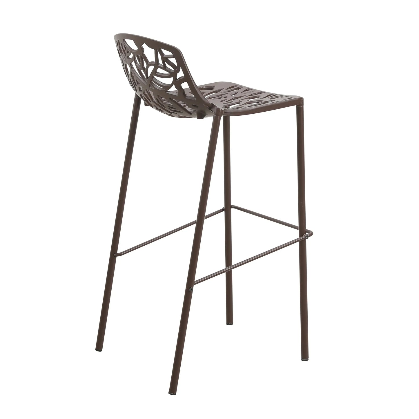 Devon Modern Aluminum Bar Stool with Backrest and Powder-Coated Legs Set of 2 - Elax Furniture