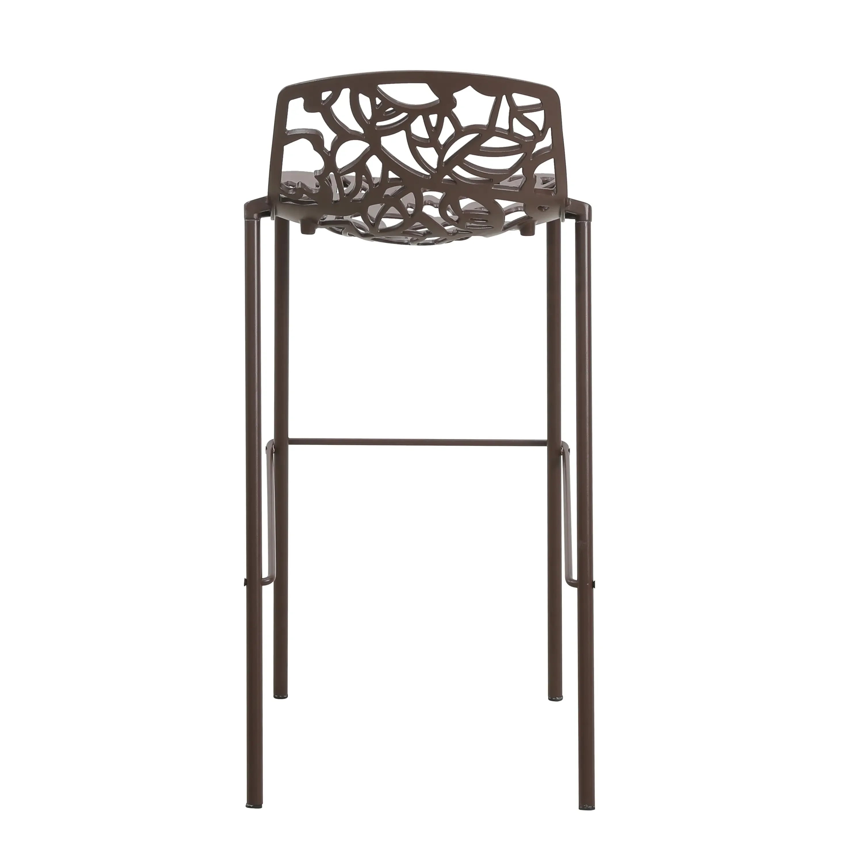 Devon Modern Aluminum Bar Stool with Backrest and Powder-Coated Legs Set of 2
