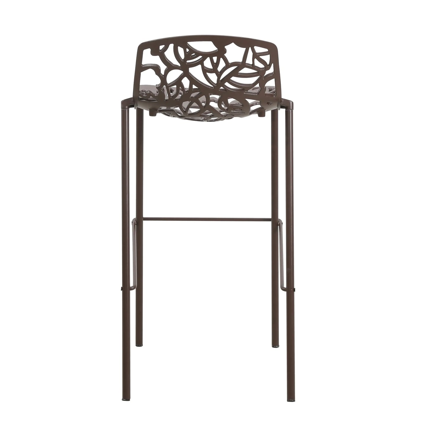 Devon Modern Aluminum Bar Stool with Backrest and Powder-Coated Legs Set of 2 - Elax Furniture