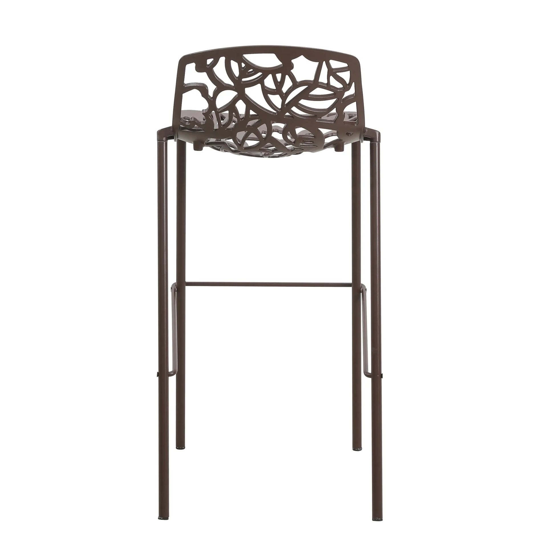 Devon Modern Aluminum Bar Stool with Backrest and Powder-Coated Legs Set of 2 - Elax Furniture